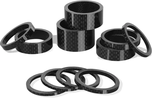 Miniatura 10 de BUCKLOS 11 unidades de auriculares espaciadores para bicicleta de 1-1/8 vástago de horquilla de aluminio de fibra de carbono – 20 15 10 5 3 0.079 in