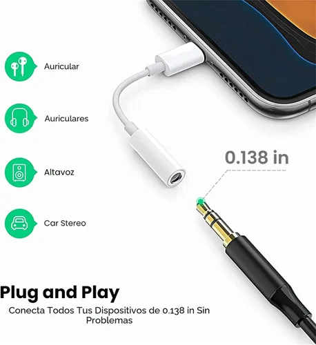 Miniatura 3 de [Certificado MFi de Apple] Adaptador de auriculares Apple iPhone 14 Pro Max, paquete de 2 conectores Lightning a conector de auriculares de 0.138