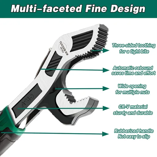 Miniatura 5 de 2PC Llaves Inglesas Ajustables – Ajuste de Tamaño Automático, 0.6"-1.38" (7-35MM) Llave Inglesa Rápida Autoajustable para Reparaciones de verde S+L