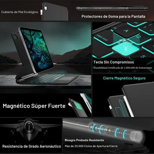 Miniatura 5 de typecase Funda de teclado Edge para iPad de 11ª generación A16 (2025) y 10ª generación de 10.9 pulgadas (2022) - Trackpad multitáctil, teclado