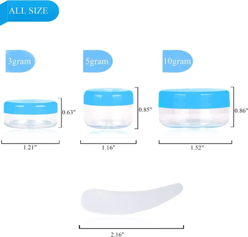 Miniatura 2 de 50 unidades de 5 gramos de envases de muestra, tarros vacíos de 5 ml con tapas, pequeños envases cosméticos, tarros de muestra mini con 4 cucharas