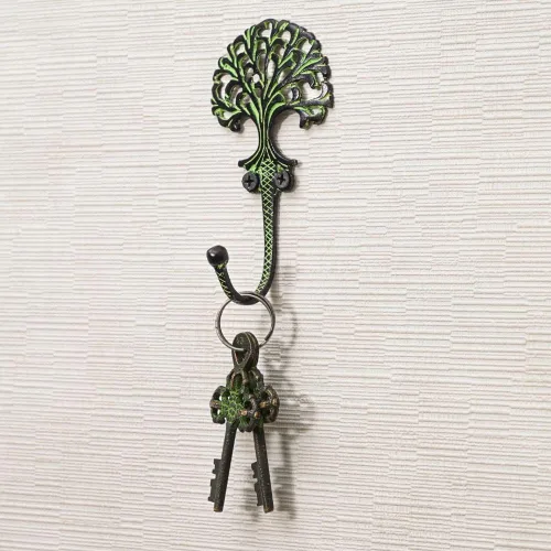 Indian Shelf Ganchos antiguos | Gancho de latón | Ganchos de una sola punta para pared | Ganchos de árbol vintage para pared | Ganchos decorativos