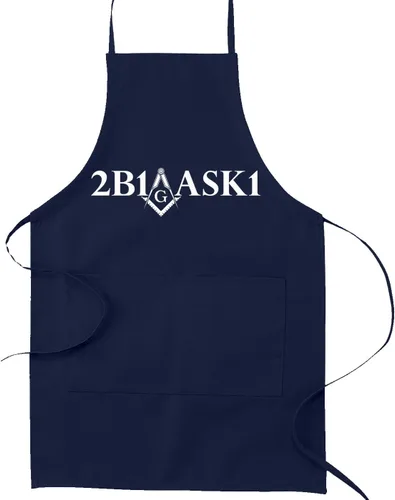 Miniatura 4 de 2B1ASK1 Square & Compass Masonic Cooking Kitchen Delantal - [Negro]