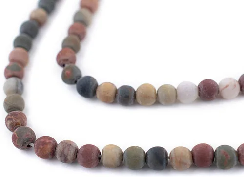 Miniatura 128 de The Bead Chest Cuentas de Jade Blanco Mate Redondas (8mm): Piedra Preciosa Orgánica Redonda Esférica de Energía con Poder de Sanación para Hacer
