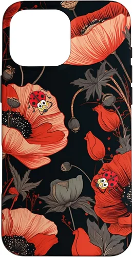 Miniatura 18 de Funda para iPhone 11 Poppy Flower Ladybug Red & Black