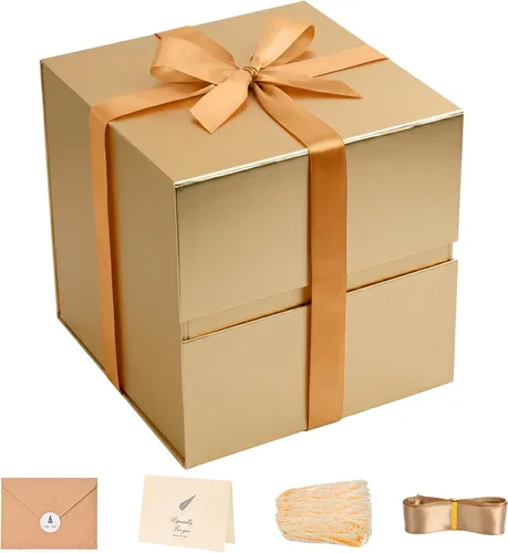 Miniatura 26 de LIFELUM Square Gift Box with Magnetic Lid, Card, Sticker, Ribbon, Shredded Paper Filler for Business, Wedding, Birthdays