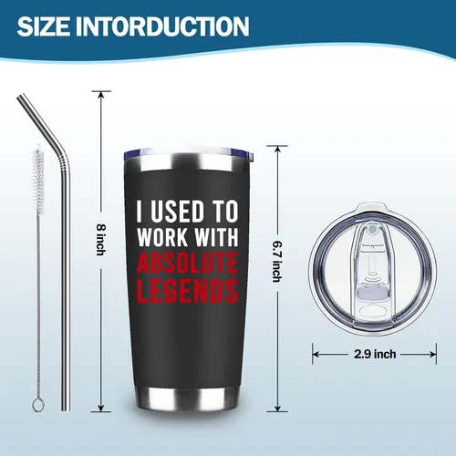 Miniatura 5 de Vaso con texto en inglés "I Used To Work With Legend", taza de café de viaje de acero inoxidable aislada de 20 onzas con tapa y pajita, divertidos