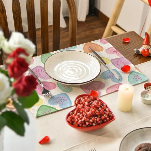 Miniatura 6 de Artoid Mode Ture Love - Juego de 4 manteles individuales de San Valentín de 12 x 18 pulgadas para decoración de fiestas, cocina, comedor