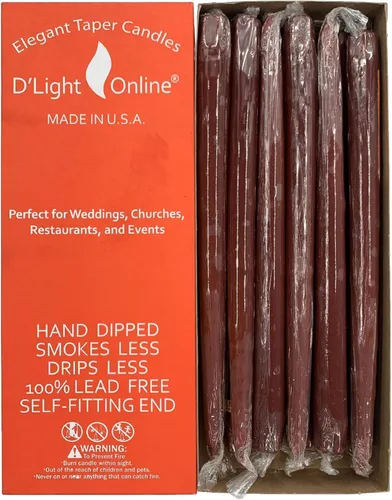 Miniatura 20 de D'light Online Elegantes Velas Cónicas de Otoño Estacional de 10 Pulgadas de Calidad Premium - Sin Perfume, Velas Cónicas Sumergidas a Mano, Sin