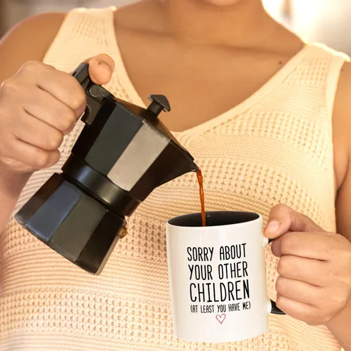 Miniatura 5 de Veracco Taza de café divertida para mamá o papá, taza de regalo con texto en inglés «Sorry About Your Other Children», taza de cerámica para el día