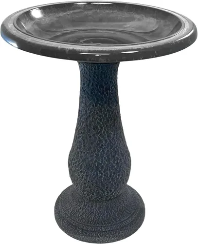 Miniatura 4 de Tierra Garden Baño para pájaros para exteriores, cuenco y soporte de baño de arcilla de fibra marrón de 24 x 19 pulgadas, fácil montaje, resistentes