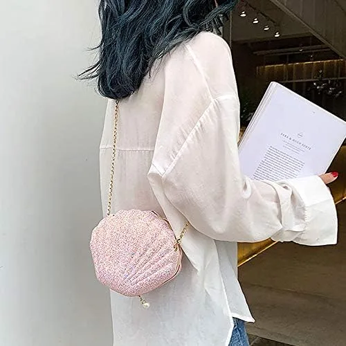 Miniatura 3 de Bolso de noche de concha de mar para mujer, bolso de hombro con correa de cadena de sirena, bolso de mano