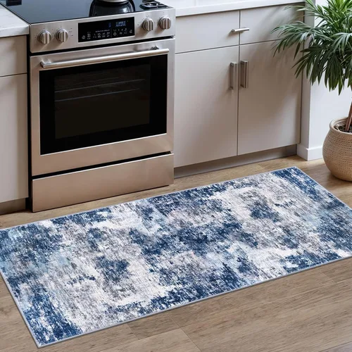 Miniatura 36 de Lansny Alfombra pequeña abstracta de 2 x 3 pies, alfombra de entrada, alfombra lavable para puerta de entrada, alfombra lavable antideslizante