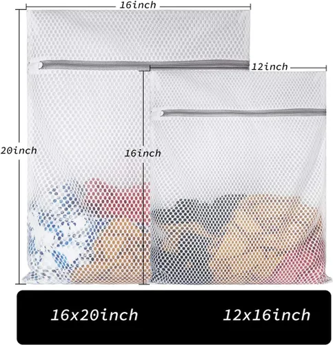 Miniatura 2 de SUERIV Bolsa de lavandería extragrande de malla de nido de abeja de 125gsm, tela de red duradera y reutilizable para lavado delicado, bolsa