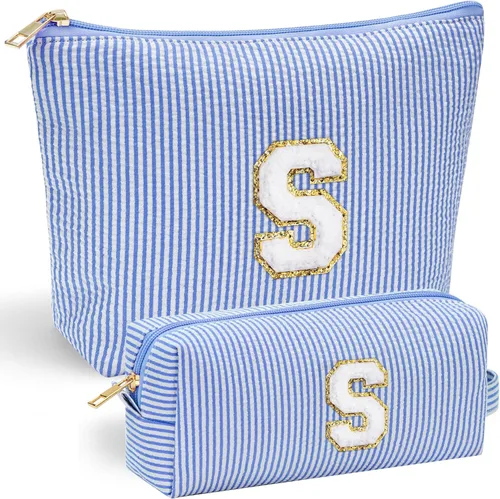 Miniatura 171 de YOOLIFE Regalos del Día de la Madre para mujeres, bolsa de maquillaje con inicial, bolsa de cosméticos, bolsa de maquillaje de viaje, regalos Rosado