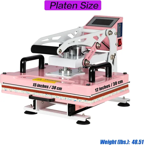 Miniatura 2 de Prensa térmica de 12 x 15 pulgadas: con placa deslizante de apertura automática, máquina de prensa de calor de 1000 W para DTF, sublimación, vinilo
