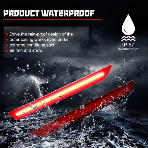 Miniatura 8 de Compatible con 2011 2012 2013 2014 2015 2016 2017 Honda Odyssey Reflector de Parachoques Trasero Antiniebla LED Señal de Giro Secuencial Luces