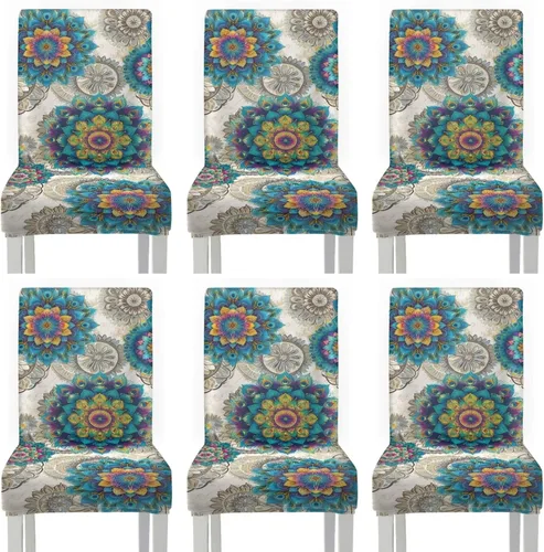 Miniatura 18 de Rnyleeg Red Rose Butterfly Chair Covers for Living Room No Arms Stretch Dining Chair Covers Set of 6 Soft Washable Kitchen Chair Protector Cover
