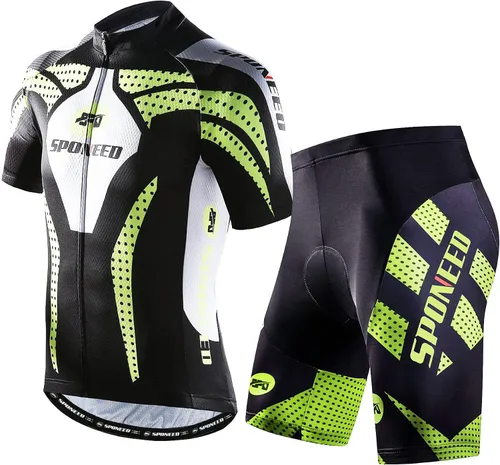 Miniatura 31 de sponeed Conjunto de traje de ciclismo para hombre, camiseta de ciclismo de carretera, pantalones cortos de ciclismo de trianthlon