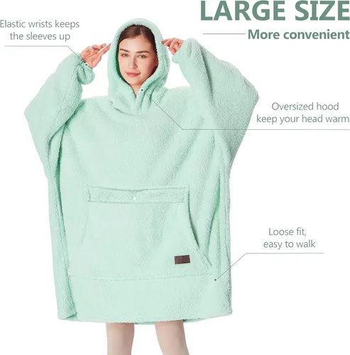 Miniatura 4 de Catalonia Sudadera extragrande tipo manta con capucha, sudadera de forro polar para descansar, regalo para adulto, mujer, hombre, niños, esposa