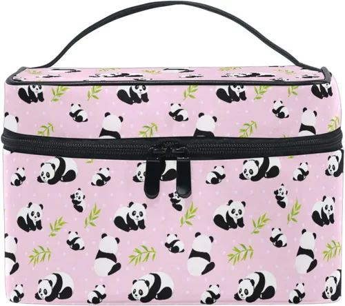 Miniatura 29 de Bolsa de Maquillaje, Estuche de Maquillaje Organizador de Viaje con Diseño de Calavera y Flores, Estuche de Cosméticos, Bolsas de Aseo para Niñas