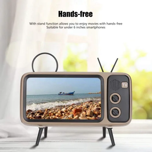Miniatura 4 de Ciglow Altavoz Bluetooth, altavoz Bluetooth estéreo retro HD portátil para TV para teléfono móvil de 6 pulgadas (gris)