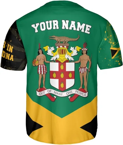 Miniatura 3 de Camiseta de béisbol de Jamaica con nombre personalizado, camiseta jamaicana personalizada, uniforme de orgullo de Jamaica, unisex, S-5XL