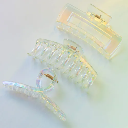 Miniatura 7 de Pinzas grandes para el cabello grueso, fino y fino, dientes de sujeción fuerte, pinzas de mandíbula granate entrelazadas para mujeres, juego de 3