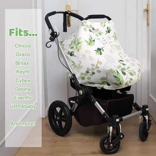 Miniatura 6 de Cubierta para lactancia, bufanda para lactancia, fundas para asiento de automóvil para bebés, toldo para asiento de automóvil para bebé, elástica