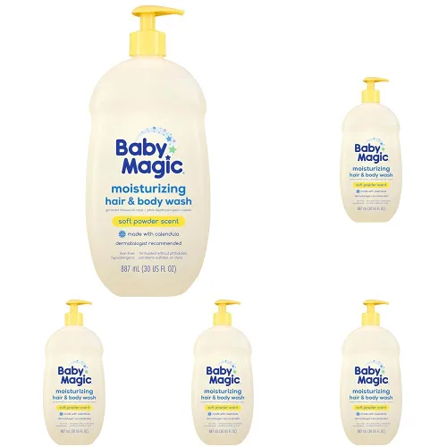 Miniatura 20 de Baby Magic Jabón hidratante para el cabello y el cuerpo, especialmente formulado para la delicada piel del bebé, sin lágrimas, caléndula y coco, 30