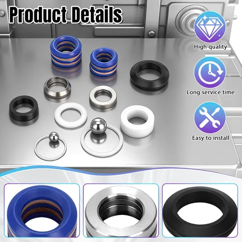 Miniatura 2 de Paquete de 2 unidades 244194 Kit de reparación de bomba de repuesto para pulverizador de pintura sin aire compatible con 390/395/490/495