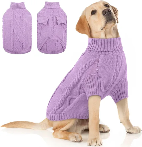 Miniatura 33 de Queenmore - Suéter de punto trenzado con cuello alto para perros pequeños, para climas fríos, para chihuahua, bulldog, teckel, carlino y yorkie, XS