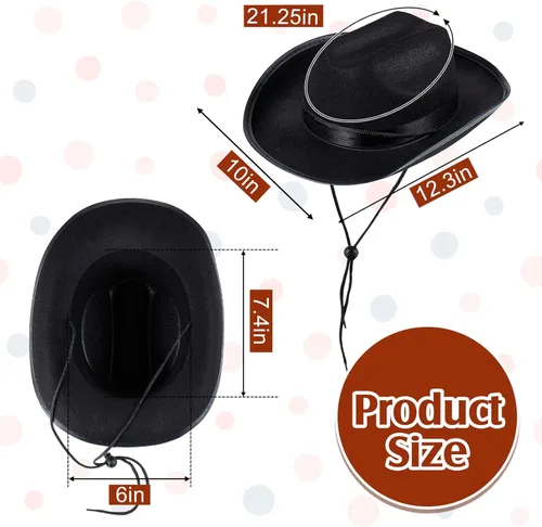 Miniatura 2 de Hercicy Sombreros de vaquero para niños pequeños, sombrero de vaquera para niños y niñas, accesorios de disfraz de bebé, suministros de fiesta