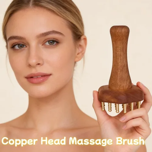 Miniatura 8 de Peine de masaje de cabeza de cobre de 24 dientes para cuerpo y cuero cabelludo, cepillo masajeador de punto meridiano para cuerpo y cuero cabelludo