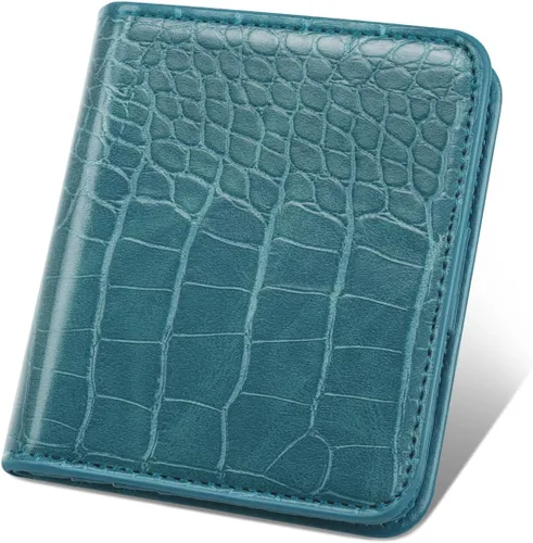 Miniatura 7 de Billetera para mujer, pequeña, plegable, para tarjetas de crédito, con bloqueo Rfid, de lujo, piel sintética, de cocodrilo, monedero pequeño