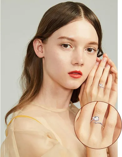Miniatura 5 de Yearace Forget Me Not - Anillos para mujer, de plata de ley, Myosotis Scorpioides, floral, ajustable, con flores
