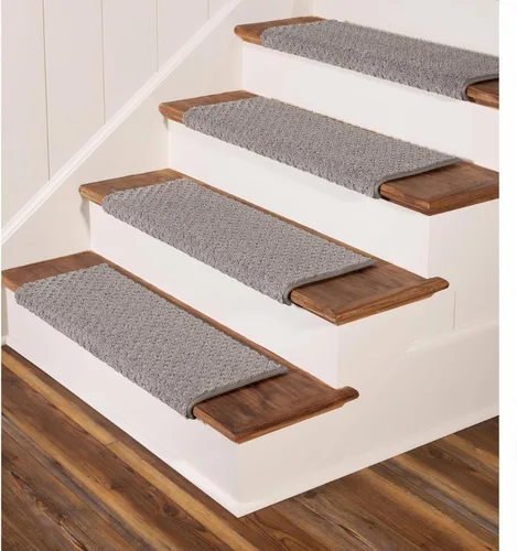 Miniatura 10 de Oak Valley Designs™ Peldaños de Alfombra con Borde Redondeado Bullnose - Alfombras Antideslizantes para Escaleras Interiores de Madera