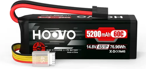 HOOVO Batería Lipo de 14.8V 5200mAh 60C 4S con conector para RC Helicóptero RC Avión Quadcopter Drone RC Barco