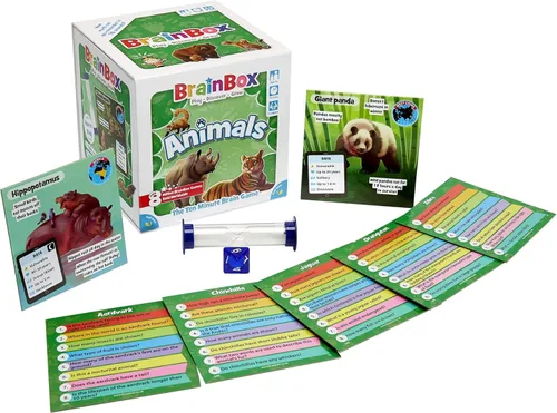 Miniatura 5 de BrainBox - Juego de cartas de animales – Memoria y observación, 55 tarjetas de escenas detalladas, trivia familiar para niños y adultos, a partir
