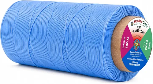Miniatura 83 de Mandala Crafts Hilo encerado plano de 24 colores surtidos para costura de cuero, 55 x 24 yardas, hilo de poliéster 150D 0.031 in para cueros