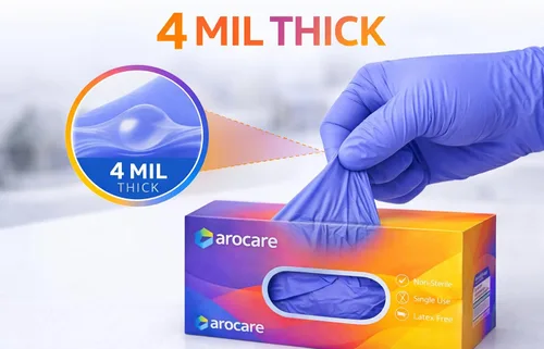Miniatura 4 de AroCare Examination Nitrile Gloves, Disposable, Powder-Free, Latex-Free, Multi-Purpose Protective Gloves for Medical