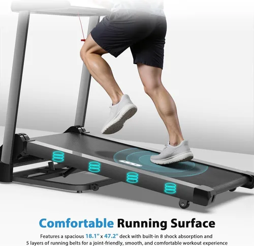 Miniatura 9 de CIIHI Treadmill with Auto Incline - 450 LBS Capacity 15% Auto Incline Treadmill for Home, 0.5-10 MPH Foldable Running Machine with 47.2”x18.1” Belt