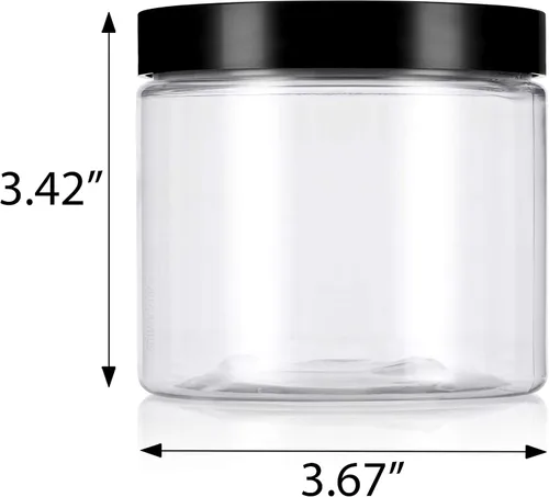 Miniatura 2 de Frascos x 6 unidades recargables, de plástico transparente, libre de BPA, de 16 oz, con etiquetas.