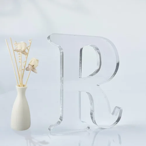 Miniatura 17 de Letras acrílicas diseñables de 4 pulgadas, letras acrílicas sin terminar para decoración de pared, letras decorativas de pie en rodajas, decoración