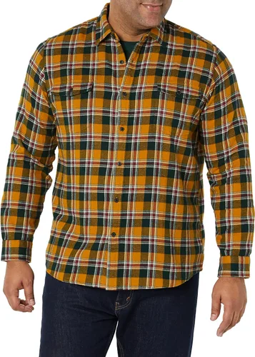 Miniatura 4 de Tienda Essentials Camisa de franela de manga larga con dos bolsillos para hombre