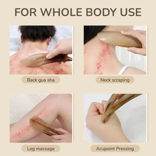 Miniatura 6 de Herramienta corporal Gua Sha, cuerno de buey, herramientas de masaje para fisioterapia, terapia de acupuntura corporal, raspador de masaje de tejido