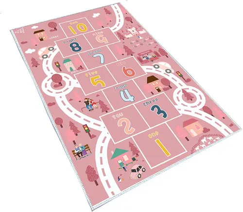 Hopscotch - Alfombras para niños, alfombra para dormitorio, sala de juegos, autos de juguete para niños, alfombra de guardería para niños pequeños