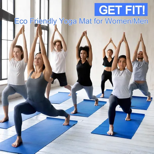Miniatura 4 de Alfombrilla de yoga de 0.118 pulgadas de grosor a granel, antideslizante para ejercicio, entrenamiento, fitness, para mujeres y hombres, gimnasio