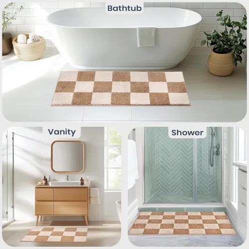 Miniatura 5 de PURRUGS Alfombra de baño antideslizante, lavable a máquina, de 20 x 30 pulgadas, súper absorbente y de secado rápido, extra suave y afelpada