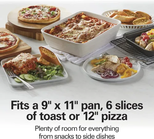 Miniatura 4 de Hamilton Beach Horno tostador de encimera de 6 rebanadas con puerta enrollable de fácil alcance, hornea, asa y tostada y horno tostador de 4